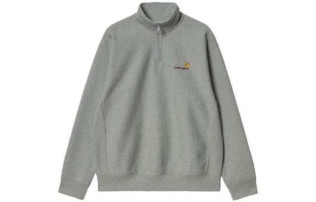 Carhartt WIP Half Zip American Script Sweatshirt Grey