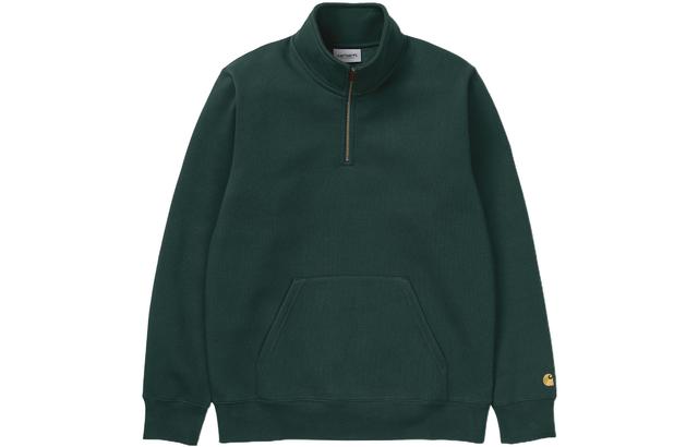 Carhartt WIP Chase Neck Zip Sweatshirt Juniper Logo