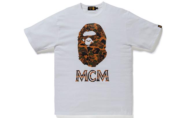 A BATHING APE x MCM Camo Ape Head T