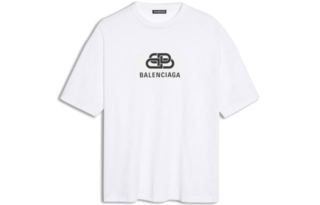 Balenciaga White T-shirt with BB logo logoT