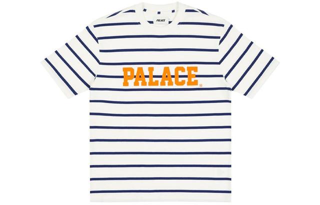 PALACE Healtily Stripe T-Shirt WhiteBlue LogoT