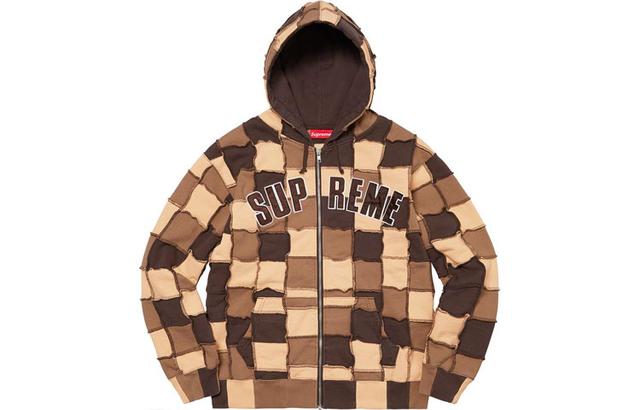 Supreme SS22 Week 17 Reverse Patchwork Zip Up Hooded Sweatshirt