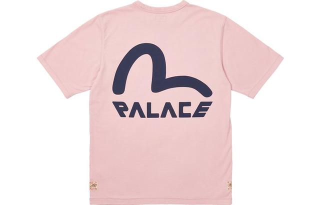 PALACE x EVISU FW21 Seagull T-Shirt Pink Nectar LogoT