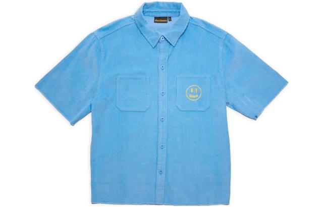 Drew House FW22 Corduroy Ss Shirt Pacific Blue Logo