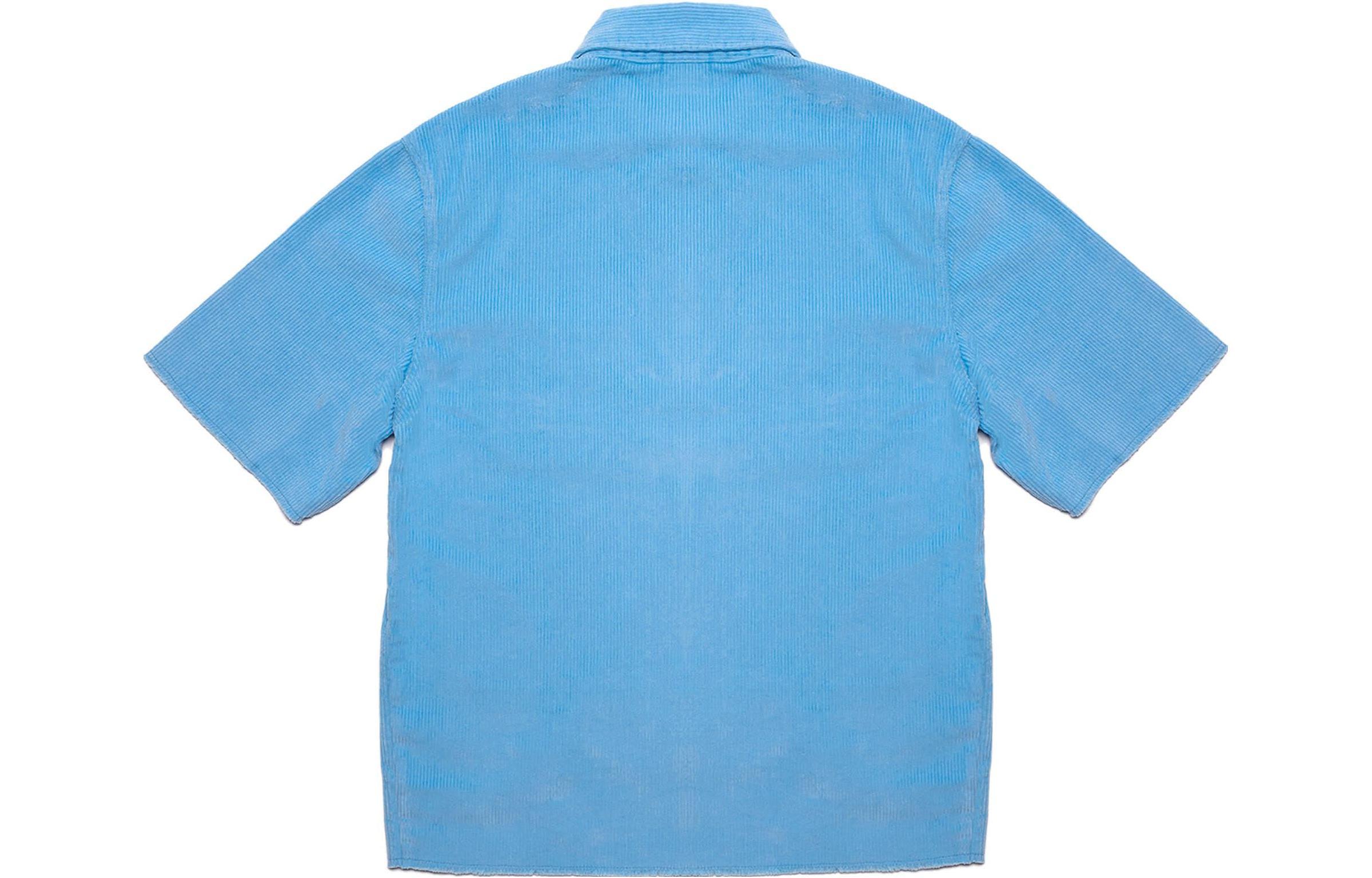 Drew House FW22 Corduroy Ss Shirt Pacific Blue Logo