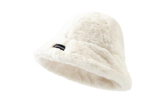 白卷 纯色羊羔绒 保暖可爱 渔夫帽 男女同款情侣款