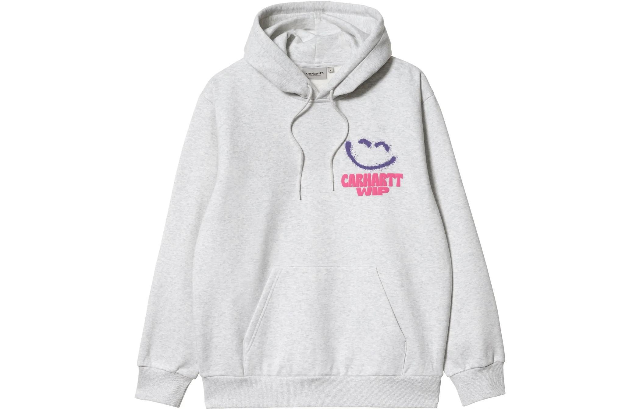 Carhartt WIP FW22 Hooded Happy Script Sweatshirt Ash Heather