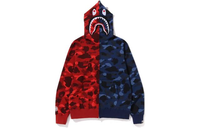 A BATHING APE Bape FW22 Color Camo Shark Full Zip Hoodie