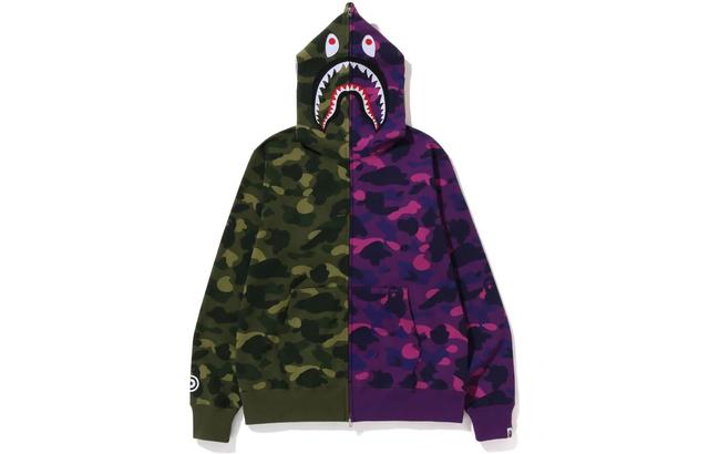 A BATHING APE Bape FW22 Color Camo Shark Full Zip Hoodie