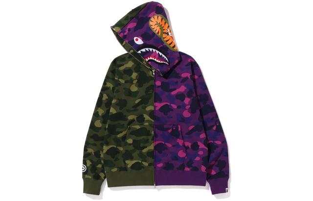 A BATHING APE Bape FW22 Color Camo Shark Full Zip Hoodie