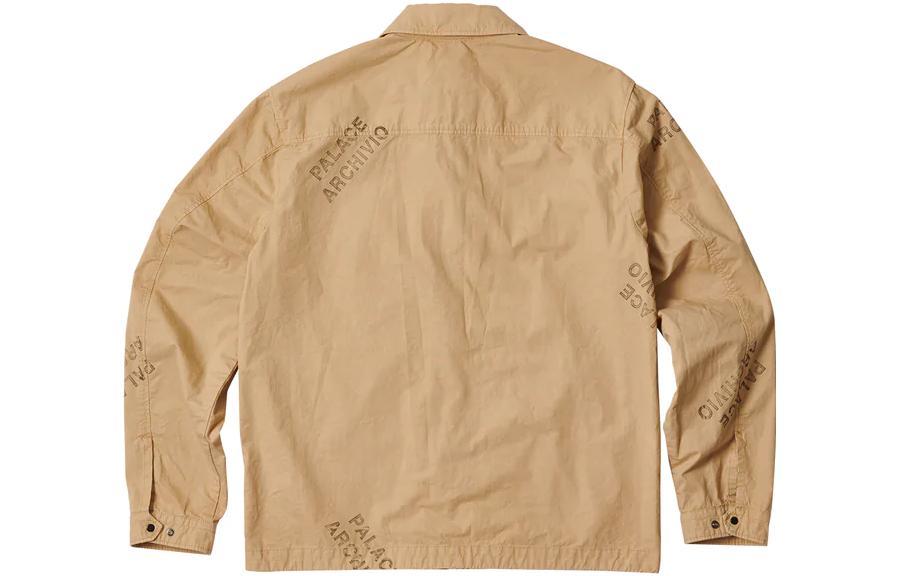 PALACE x C.P.Company FW22 Washed Cotton Shirt Jacket Stone Logo