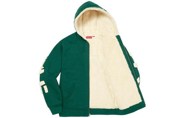 Supreme FW22 Week 17 Faux Fur Lined Zip Up Hooded Sweatshirt