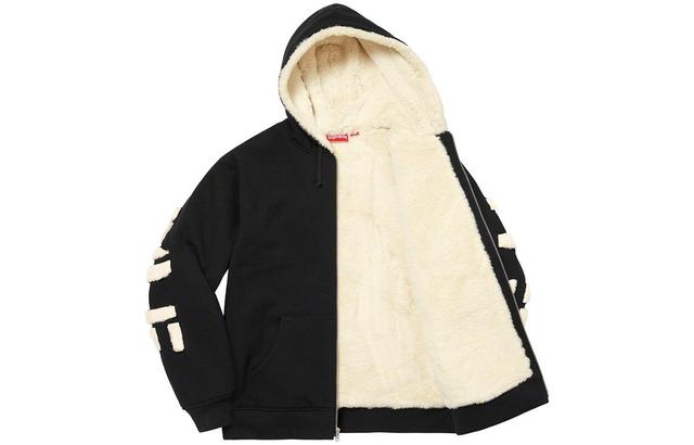 Supreme FW22 Week 17 Faux Fur Lined Zip Up Hooded Sweatshirt