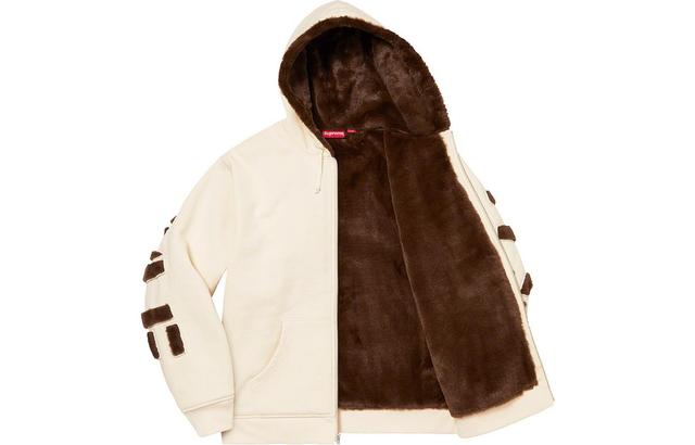 Supreme FW22 Week 17 Faux Fur Lined Zip Up Hooded Sweatshirt