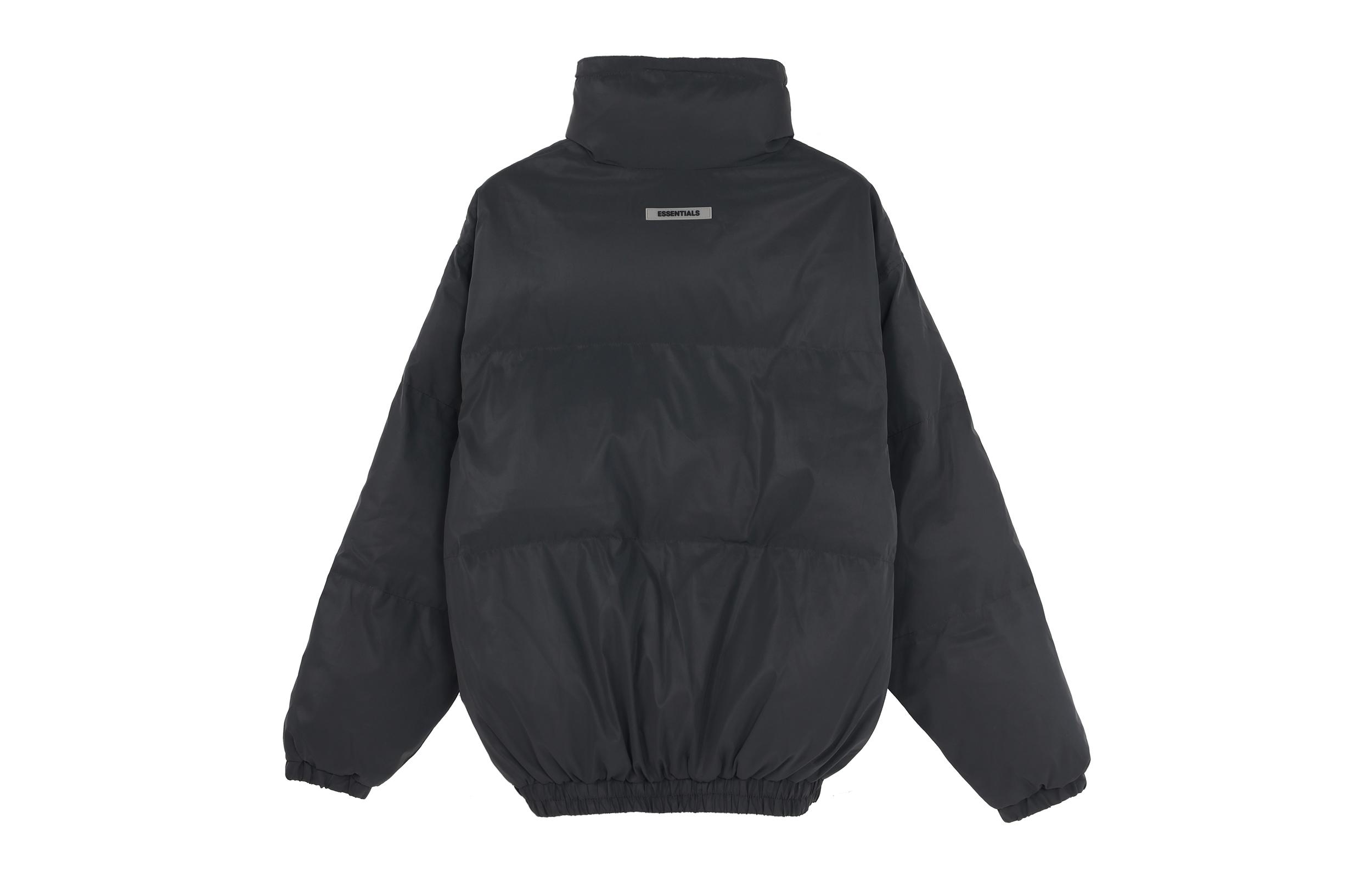 Fear of God Essentials Puffer Jacket Black FW20 Logo