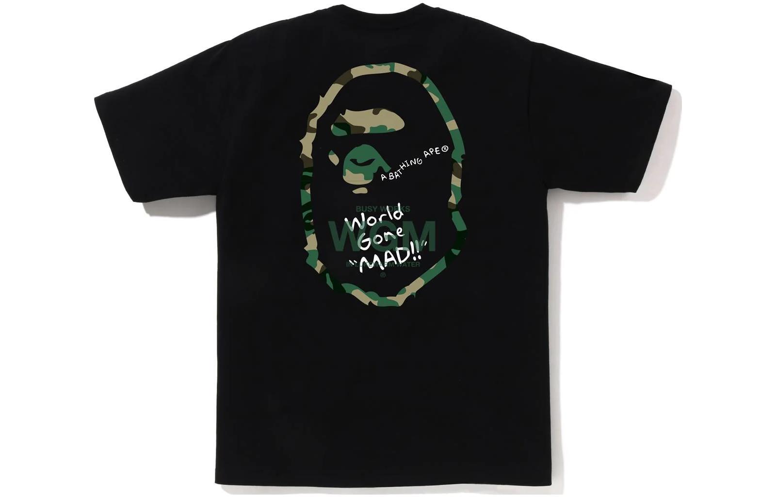 A BATHING APE SS23 Woodland Camo Wgm Ape Head Tee T