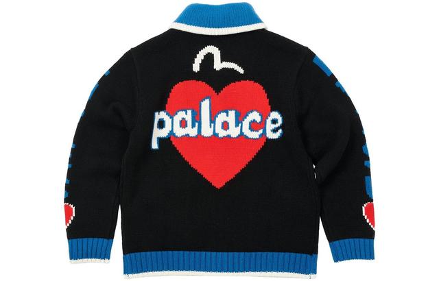 PALACE x EVISU 3.0 SS23 PALACE EVISU COWICHAN KNIT BLACK Logo