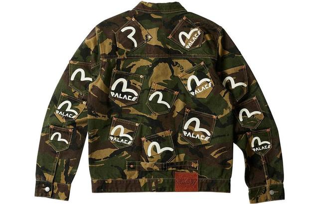 PALACE x EVISU 3.0 SS23 PALACE EVISU TYPE ONE DENIM JACKET CAMO Logo