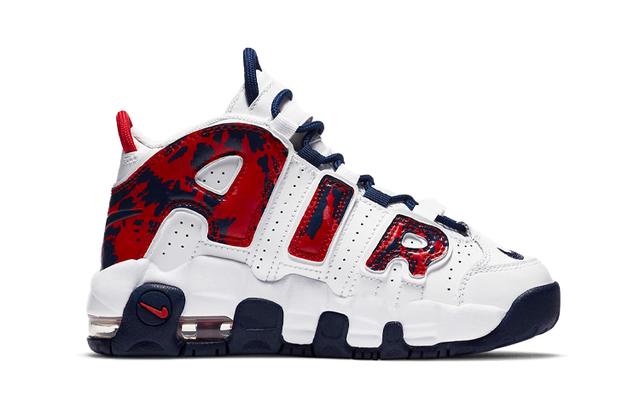 Nike Air More Uptempo red navy camo