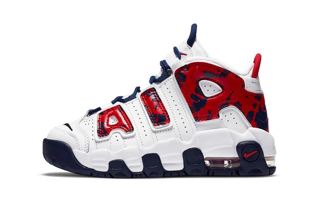 Nike Air More Uptempo red navy camo