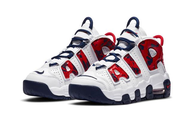 Nike Air More Uptempo red navy camo