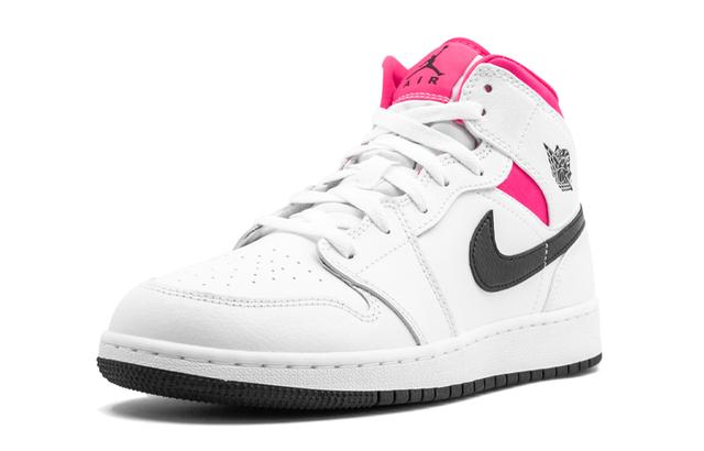 Jordan Air Jordan 1 Mid White Black Hyper Pink GS