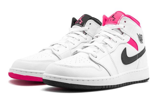 Jordan Air Jordan 1 Mid White Black Hyper Pink GS