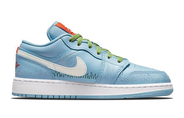 Jordan Air Jordan 1 Low Blue Stitch GS