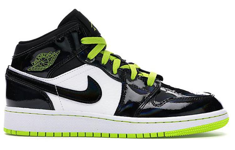 Jordan Air Jordan 1 Mid Black Cyber Mystic Green GS