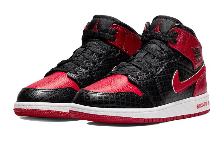 Jordan Air Jordan 1 Mid "Black + Red Bred" GS