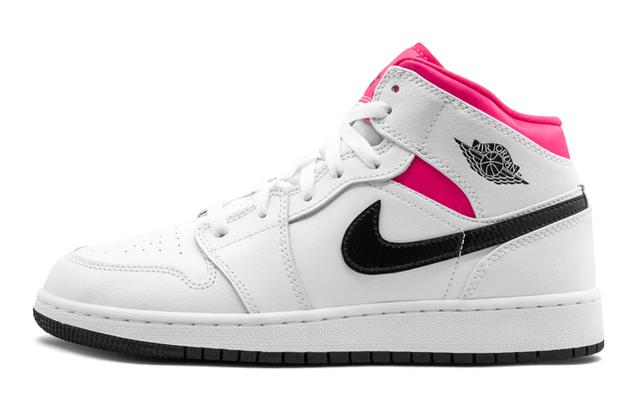 Jordan Air Jordan 1 Mid White Black Hyper Pink GS