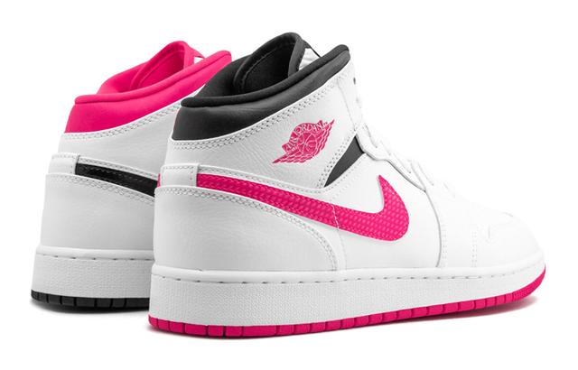 Jordan Air Jordan 1 Mid White Black Hyper Pink GS