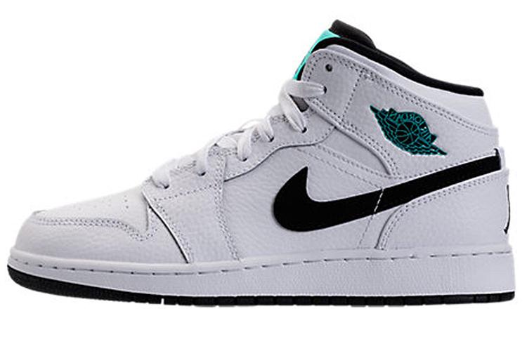 Jordan Air Jordan 1 Retro Mid White Black Hyper Jade GS