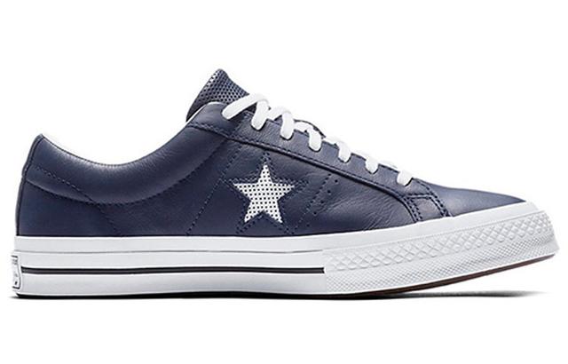 Converse one star Perforated Leather Low Top Navy