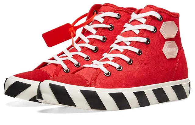 OFF-WHITE Vulcanized Hi Striped Red