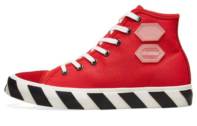 OFF-WHITE Vulcanized Hi Striped Red