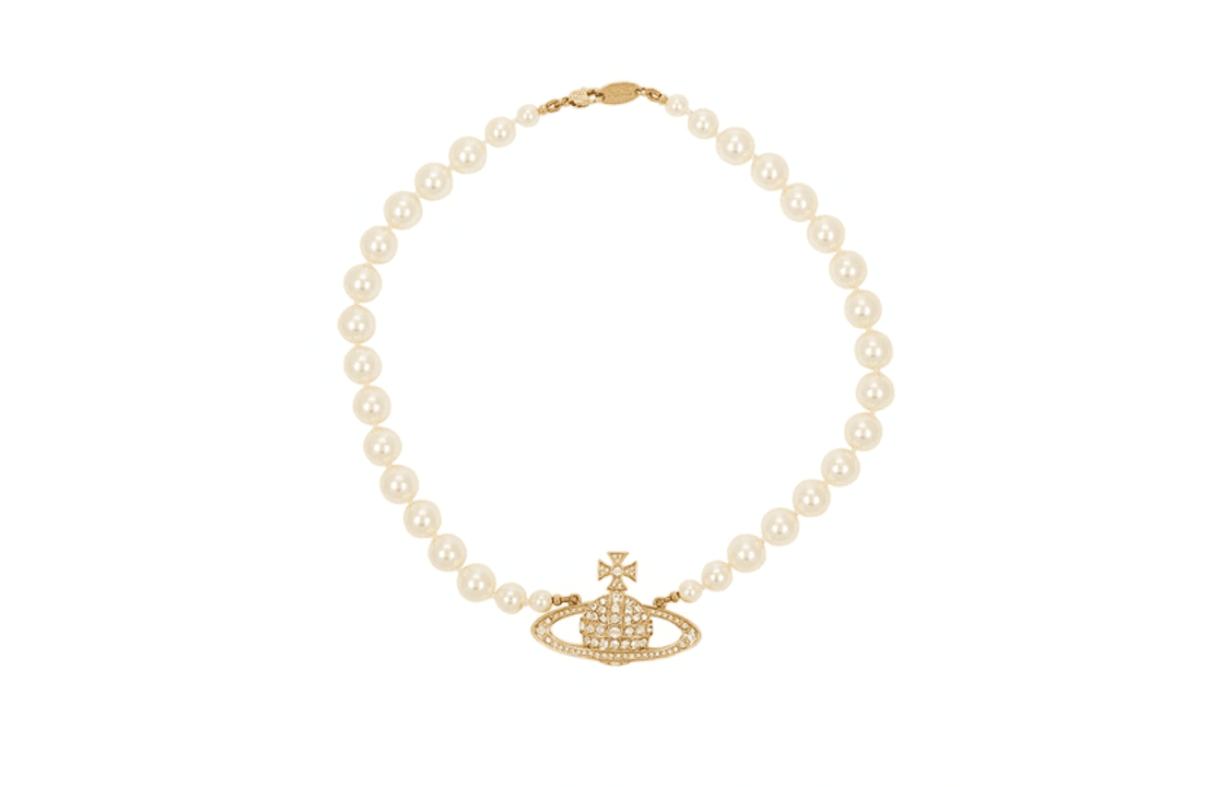 Vivienne Westwood ONE ROW PEARL BAS RELIEF CHOKER