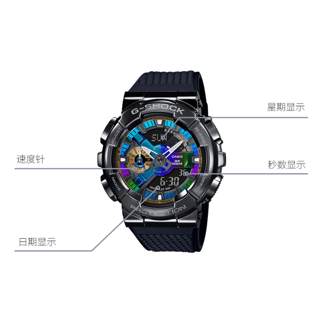 G-SHOCK 200 51.9*48.8mm GM-110B-1APR-person