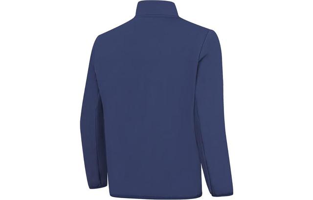 李宁 健身系列 纯色立领保暖运动健身衣 男款 深航舰蓝