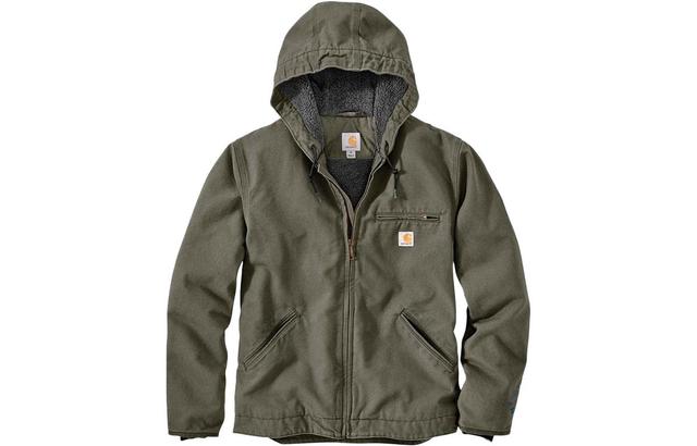 Carhartt 104392-J141 OJ4392 Washed Duck Sherpa-lined Jacket Sierra Jacket Logo-3 RELAXED FIT