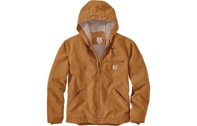 Carhartt 104392-J141 OJ4392 Washed Duck Sherpa-lined Jacket Sierra Jacket Logo-3 RELAXED FIT