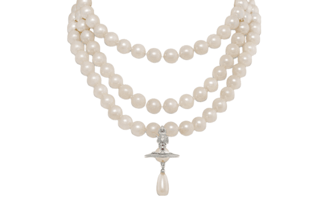 Vivienne Westwood THREE ROW PEARL DROP CHOKER