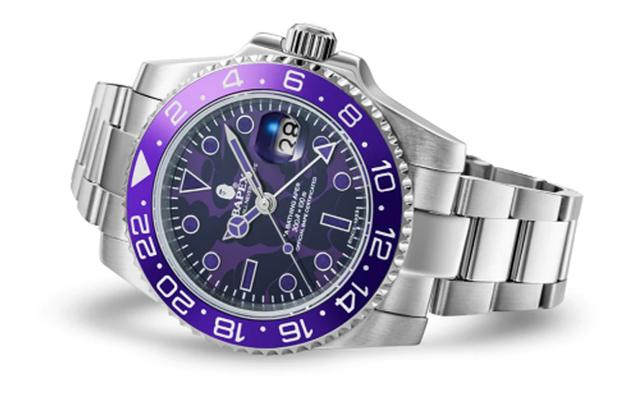 A BATHING APE 100 41mm 1J70-187-009-PURPLE