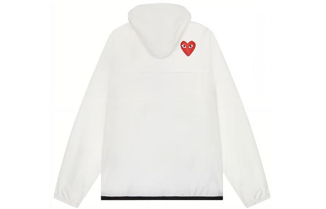 CDG Play x K-Way Zip Jacket White Logo