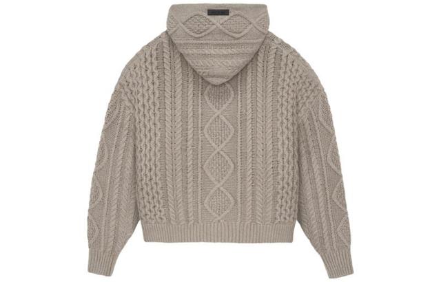 Fear of God Essentials FW23 Cable Knit Hoodie Core Heather