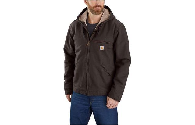 Carhartt 104392-J141 OJ4392 Washed Duck Sherpa-lined Jacket Sierra Jacket Logo-3 RELAXED FIT