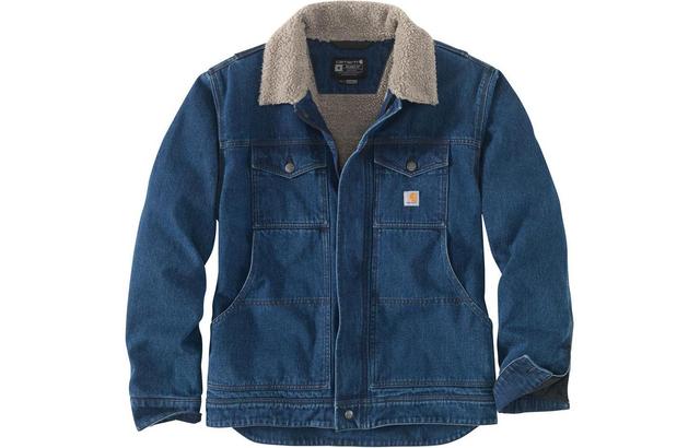 Carhartt 105478 Denim Sherpa-Lined Jacket Relaxed Fit Beech