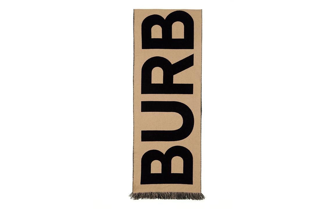 Burberry Logo Wool Jacquard Scarf Logo