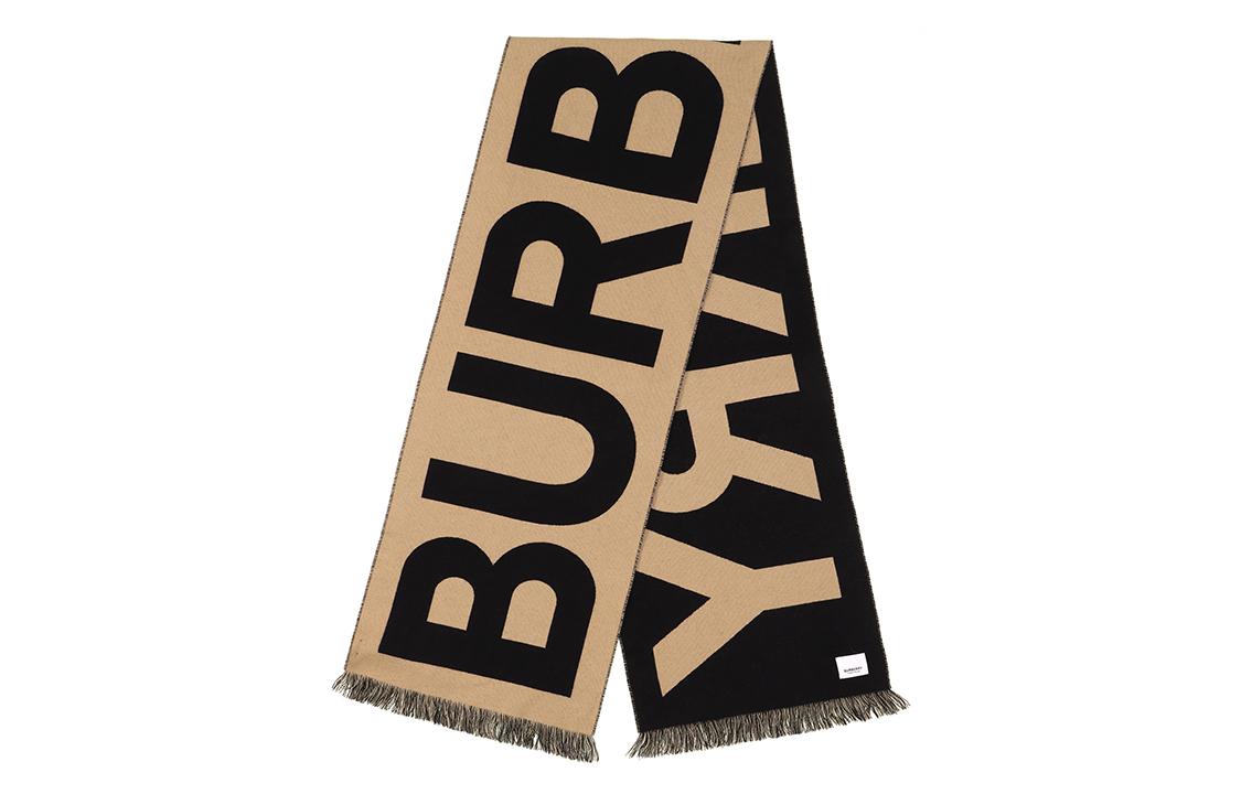 Burberry Logo Wool Jacquard Scarf Logo