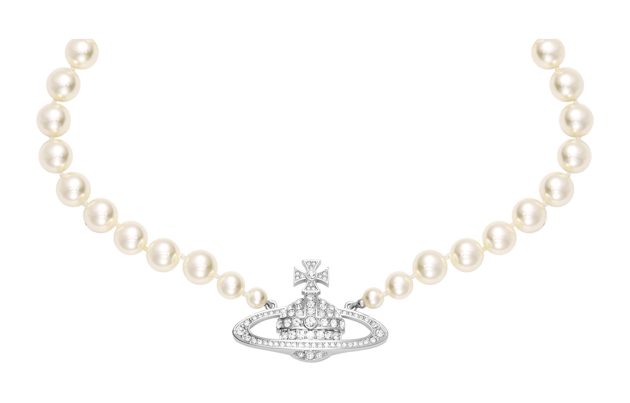 Vivienne Westwood ONE ROW PEARL BAS RELIEF CHOKER